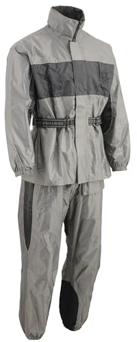 Milwaukee Performance SH2216-BLK/GRY-8X Men's Water Resistant Rain Suit with Reflective Piping (Black/Grey, 8X-Large), 1 Pack