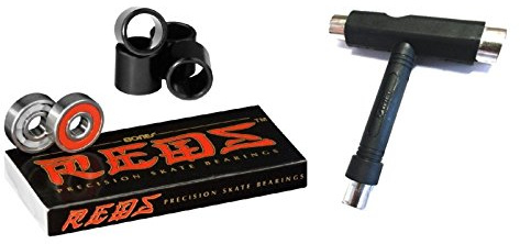 Bones Bearings Reds Bearings (8 Pack w/ Spacers & Washers & T-Tool)