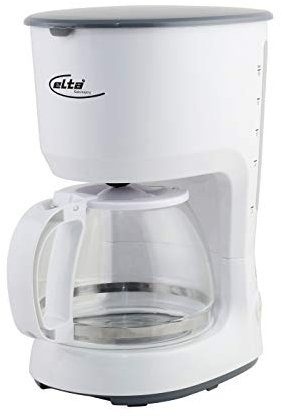 Elta Kaffeemaschine Classic Line KM-750.16 (750 Watt, 12 Tassen, Glaskanne, Permanent-Filter, Anti-Tropf-Funktion, weiß), Farbe:weiss