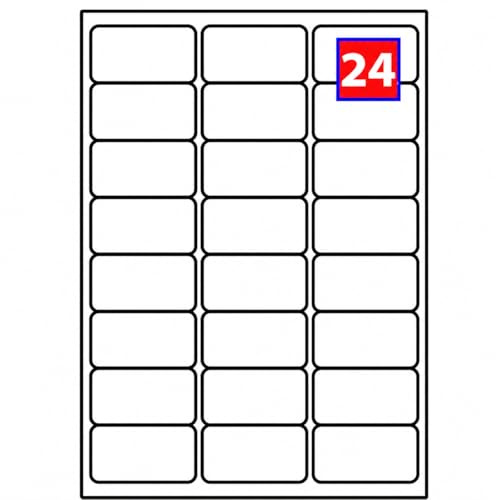 A4 Address Labels, 24 Per Sheet, 100 Sheets, 2400 Sticky White Self Adhesive Printable Labels for Inkjet and Laser Printers, Easy Peel Mailing Stickers, EJRange Compatible with J8159 and L7159