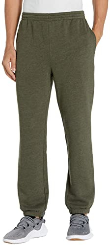 Amazon Essentials Pantalones Deportivos de Forro Polar con Bajo Ajustado (Disponible en Talla Grandes y Largos Especiales) Hombre, Verde Oliva Mezcla, L