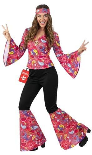Morph 70er Jahre Outfit Damen, Hippie Kostüm Damen, Schlagermove Outfit, Schlagermove Kostüm, 60er 70er Jahre, Fasching, Karneval - M