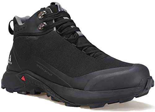 HUMTTO Men's All-Terrain Waterproof Hiking Boots Lightweight Breathable Outdoor Ankle Boots Trekking Hiking Shoes 10.5 Black