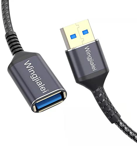 Wingjialei USB 3.0 Extension Cable 2FT Type A Male to Female USB Extension Cord Multiple Port USB Cable Compatible with Printer Keyboard Flash Drive Hard Drive Camera PlayStation Webcam Projector