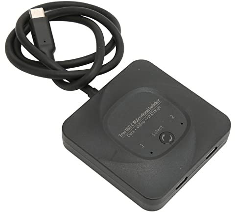 Commutateur USB C, Commutateur USB C Bidirectionnel 2 en 1 Sortie 2 Ordinateurs, écran HD 8K 60 Hz, Transfert de Données 10 Gbit/s, Charge PD 100 W, Répartiteur de Commutateur KVM