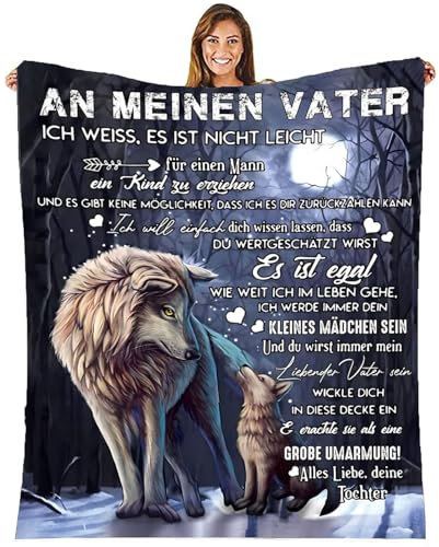 ACCZ Geschenke für Papa von Tochter, Decke Geschenke An Meine Papa, Beste Papa Geschenk, Papa Geschenk zum Weihnachten Geburtstag Muttertag, Kuscheldecke Geburtstagsgeschenke für Papa