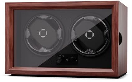 Klarstein Uhrenbeweger für Automatikuhren, Automatik-Uhrenbeweger für 2 Uhren mit Acryl-Tür, Automatischer Blaue LEDs, Watch Winder mit 4 TPD Einstellungen