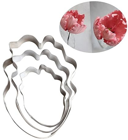 Ciieeo 3piezas Cortadores De Galletas De Molde Para Hornear Acero Inoxidable Moldes Para Tartas Fondant Flores Glaseado Tulipanes