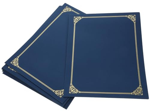 DIYEAH Titolari Di Certificati 10 Pezzi Porta Diploma Copertine Di Documenti Con Bordo In Lamina D'oro Certificati Cartoncino Per Certificato Carta Invito Premio Laurea Scuro
