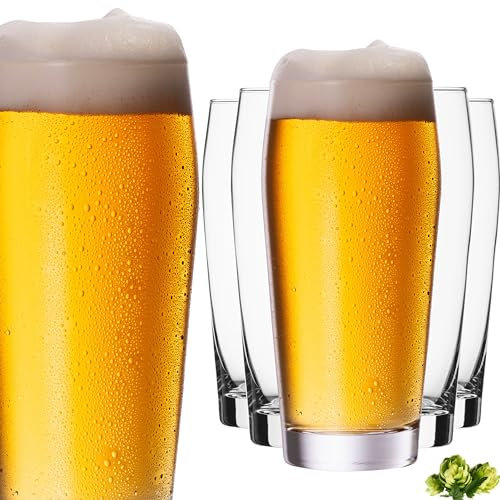 IMPERIAL Willibecher aus Crystalline Glas 300ml (max. 375ml) Set 6 Stück Spülmaschinenfest Biergläser 0,3L Weißbierglas