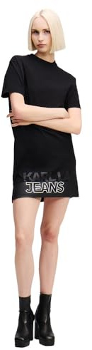 Karl Lagerfeld Jeans Donna Relaxed Graphic T-Shirt Dress Black S