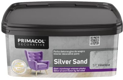 TRANS - PAL Primacol Silver Sand Textured Interior Feature Wall Paint, 1L, Decorative. Decobase of your Choice (S7 VALENCIA)