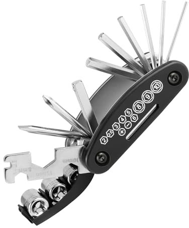 Multifunktionswerkzeug, Faltbares Fahrradwerkzeug, Fahrrad-Multitool, Fahrrad Reparaturset, 16-in-1 Tragbares, für Fahrrad, Hause, Outdoor, Sport, Camping, Unterweg