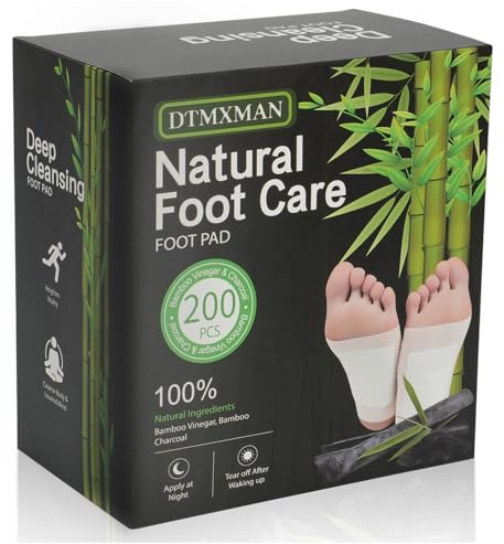 200 Packs Bamboo Foot Pads, Natural Cleansing, Promoting Sleeping, Suitable for Daily Relaxation Foot Paches | Included 200 Adhesive Sheets and 200 Foot Pads