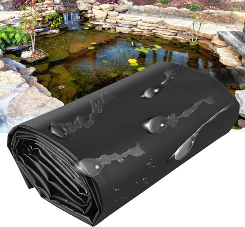 Dtyubfg Extérieur Bâche pour Bassin Résistant Aux UV Noir Doublure D'étang-HDPE Étang Liner Aux Intempéries Revêtement pour Piscines Étangs Koï Jeux d'eau - 3x3.0m 4.5x6m 5x7m 6.5x9m 7x7m