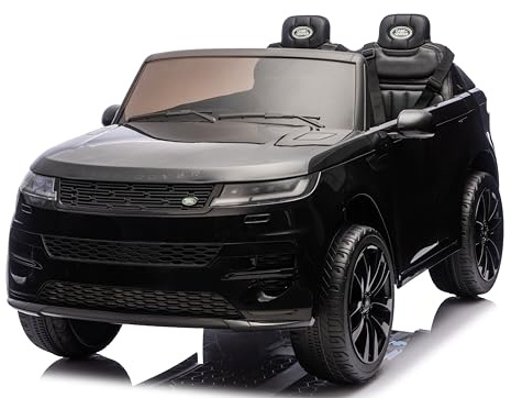 Land Rover Range Rover Sport 24V Maxi SUV Elettrico per Bambini 2 Posti - Macchina con Telecomando Sedili in Pelle Due Cinture a 3 Punti Luci LED Bluetooth Carico Massimo 60 Kg Nero