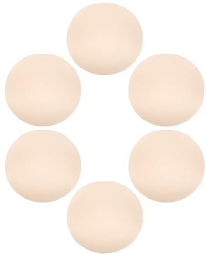 OUNONA 3 Pares de Almohadillas Redondas para Sujetadores Soporte Invisible y Transpirables de Esponja Beige Ideales para Bikinis y Yoga