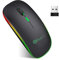 EasyULT LED Wireless Mouse, Rechargeable 2.4GHz with USB Mini Receiver, Ultra Slim Optical Bluetooth Mouse, 1600 dpi Adjustable Silent Mouse, Home&Office for PC/Mac/Laptop(Black)