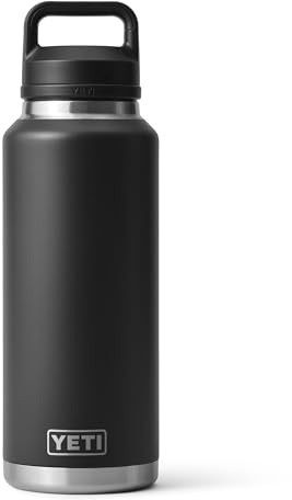 YETI Rambler 1,304.1 g Flasche, auslaufsicher, vakuumisoliert, Edelstahl mit Trinkverschluss, Schwarz