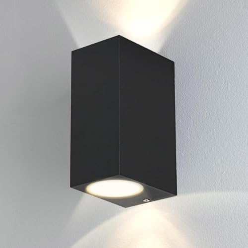 Kerry Outdoor Wall Lights, Mains Powered, Up and Down, Black