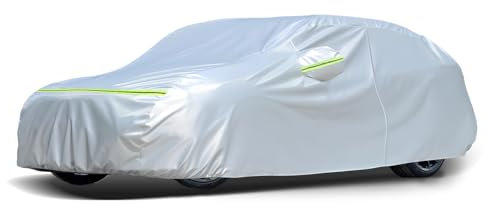 Favoto Autoabdeckung Wasserdicht Sonnenschutz Autogarage - UV-Schutz Staubdicht Kratzfest Kompatibel mit A6 Avant 5er Touring T-Modell Volvo V90 Abdeckplane für Kombi (485-505 cm) Silber