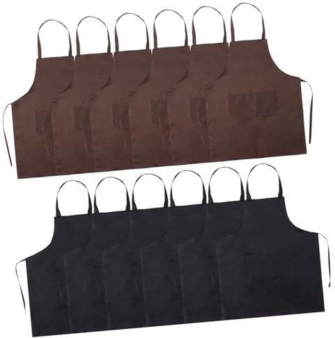FOMIYES 12stücke Latzschürzen Unisex Mit Fronttasche Für Kochen Geschirrspülen Friseursalons Garten Und Strapazierfähig Und Vielseitig Einsetzbar