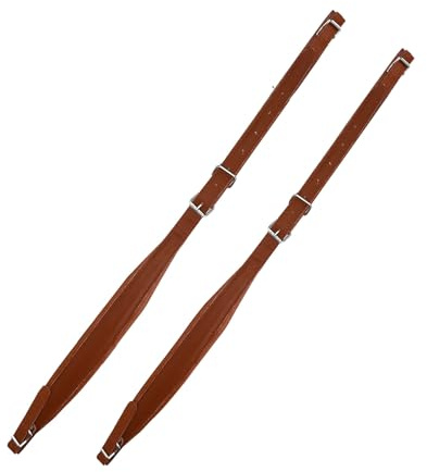 TIKATARER Accordion Straps, PU Accordion Straps Accessories Multi Colors Adjustable WeAr Resistant Shoulder Belts Button for 16-120 Bass (Coffee)