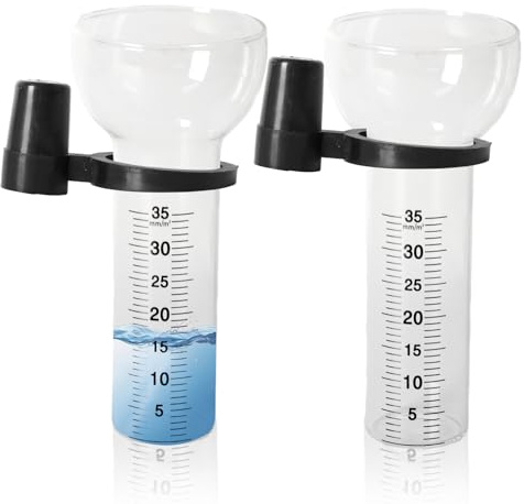 Dexpally 2 Piezas Pluviómetros, Resistentes a Las Heladas, Medidor de Precipitación de 35 mm, Marcas Claras, Pluviómetro en Forma de Embudo para Medir el Nivel del Agua en Jardines Exteriores