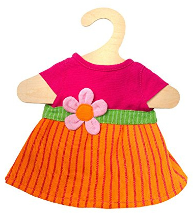 Heless 1722 - Vestido de Comercio Justo Maya, para muñecas, con aplicación de flores, tamaño 28 - 35 cm