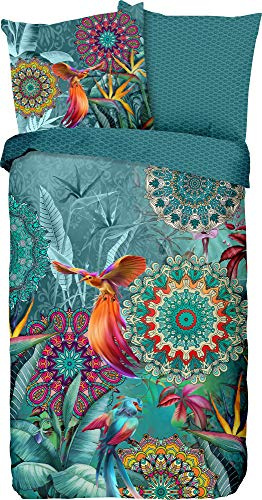 HIP Wendebettwäsche Lovise Satin Petrol Größe 155x220 cm (80x80 cm)