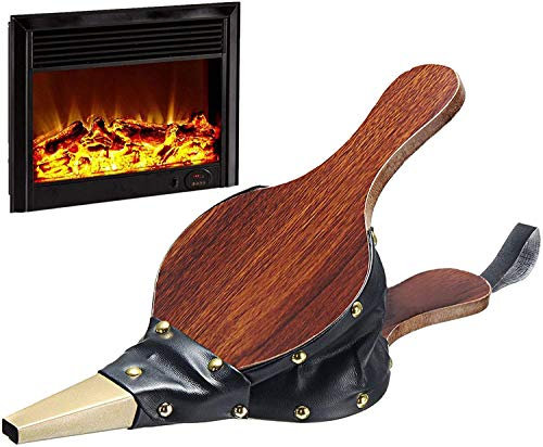 VICMAT Soufflet en bois pour cheminée et barbecue - 30,5 x 12,5 cm - Avec rangement suspendu - Marron foncé