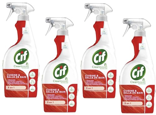 Spray C I F Cuisine et Salle De Bain 5 en 1 - Lot de 4 X 750 ML - ciF Vendu Par Lot