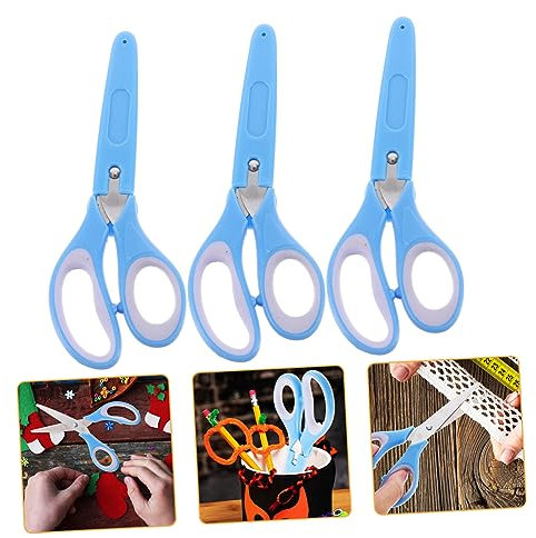 SKISUNO Kinderschere 3 Stück Kleinkind Schere Kleine Schere Kunsthandwerk Schere Kleinkind Sicherheitsschere Schulbedarf Für Kinder Schere Kinderhülse Edelstahlgürtel Feder Kinder