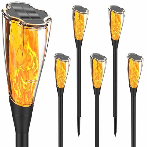Hanlumi Outdoor Garden Solar Lights, Dancing Flame, Waterproof, Patio Decorative, Garden Ornament, 1 Pack Solar Torch Light, Landscape Lighting Dusk to Dawn, Flickering Landscape, Yard Patio Walkway