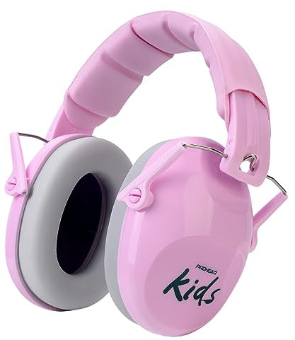 PROHEAR 032 Kids Ear Defenders, Fun Safety Earmuff For Children with Autism Sensory Issues, SNR 28 dB Noise Reduction Hearing Protection,Adjustable And Portable,Pink Ideal for Firework, Concert, Study