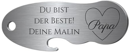 Personalisierter Einkaufswagenlöser mit Flaschenöffner aus Edelstahl - kleines Vatertagsgeschenk für den besten Papa der Welt - Männer Geschenk Geburtstag