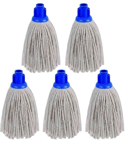 SK COOKWARE – Mop Head Replacement - Pack of 2 Blue Screw In - Traditional Cotton Yarn String Mop, Universal Fitting Socket, Wet and Dry Floor Cleaner