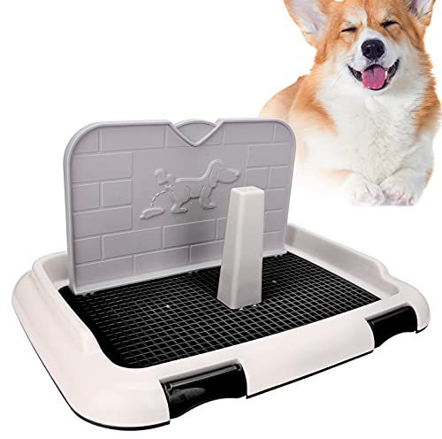 Hundetoilette, Welpentoilette Puppy Training Set Haustiertoilette mit Wand-Simulation und geplantem Urinieren Indoor Dog Potty (Black)