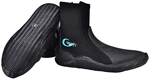 Qukaim Scarpe impermeabili da sub, antiscivolo, per snorkeling, surf e sport acquatici, taglia 40-41, design impermeabile, leggere, flessibili, colore nero