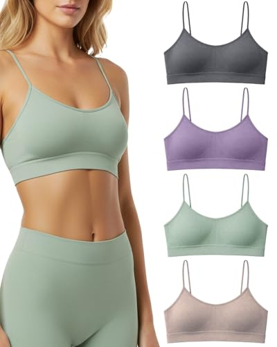 Risalti Reggiseno Senza Ferretto Spalla Stretta Eco Friendly 4pz – Brassiere Donna, Reggiseno Donna in Morbida Microfibra Yees Green, Seamless Bra, Intimo Sostenibile e Traspirante - Made in Italy