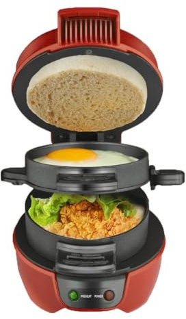 Gosera Presse à Hamburger Hamburger Patty Maker Antiadhésif Multifonction Hamburger Omelette Steak Déjeuner Sandwich Machine Prise UE Facile à Installer Facile à Utiliser