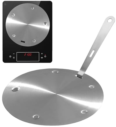 Induktionsadapterplatta - Cooktop konverteringsskiva, rostfritt ståldiffusor | Långsam eldvärme, universell grytbas för hemkök lägenhet DORM