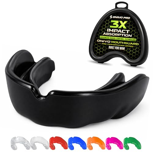 Mouthguard for Adults & Kids 11+, Gum Shield with Case, Boil and Bite Mouth Guard for Boxing, Rugby, MMA, Muay Thai, Karate, Hockey & Contact Sports