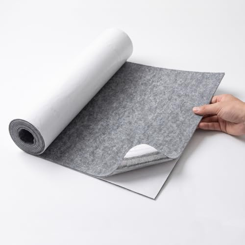 XLTBOMS Filz Selbstklebend 3mm 40 x 250 cm Självhäftande Filt Självhäftande Grå | Självhäftande filt – starkt lim, kan skäras till, för DIY, möbelskydd, lådfoder, husbil och lådinsats