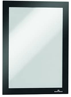 Durable 487101 Marco informativo Duraframe (A5, autoadhesivo con cierre magnético) 2 unidades, negro