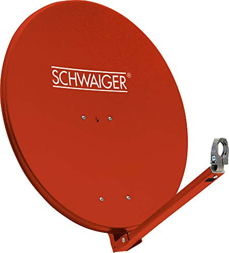 SCHWAIGER 234 Antena parabólica Antena parabólica Offset Brazo Soporte LNB Soporte de mástil Antena parabólica Sistema Sat Aluminio 74,5 x 84,5 cm Rojo