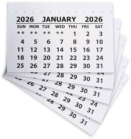 2027 Calendar Tabs Mini Year Planner Calendar Pads - Stitched White Paper Calendar for Personalized Gift Small Desk Calendar Perfect for Handmade Festive Craft at Home Classroom or Office Pack of 100