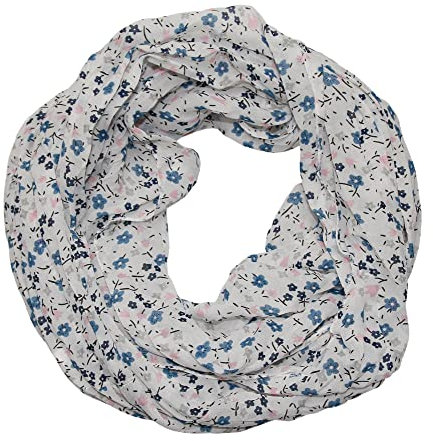 ACC Damen Seide Loop Schal Seidenschal Seidenschals Schlauchschal Tuch Seidentuch (K weiß)