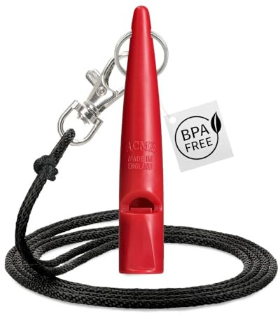 ACME Dog Whistle No. 210.5 + Whistle Band Included, Original from England, Ideal for Dog Training, Robust Material, Standard Frequency is Loud and Wide-Reaching (Carmine Red)