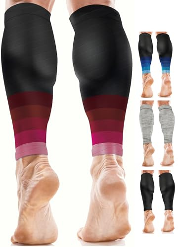aZengear Manchons de Compression pour Les Mollets, Hommes et Femmes | Attelles de Tibia de Maintien du Mollet, Chaussettes et Bas de Contention pour la Course, Crampes (L/XL)